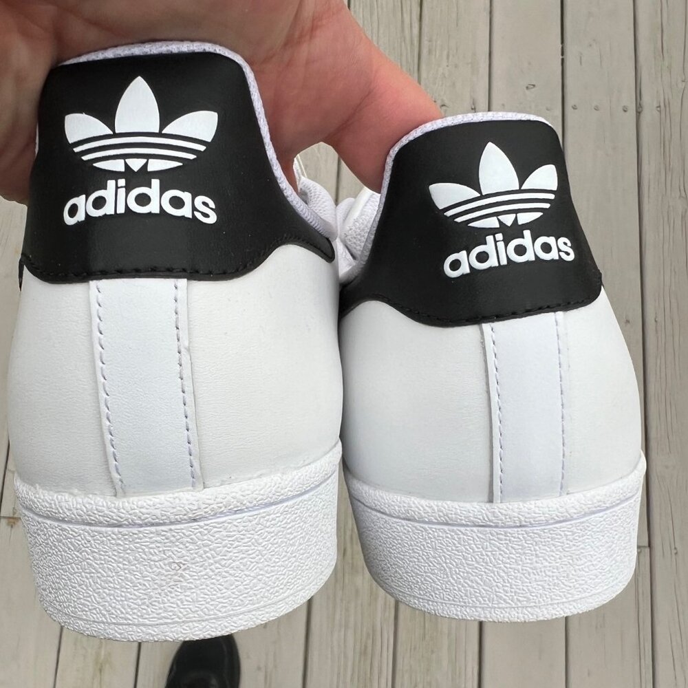Adidas Mens Size 19 Superstar White Low Top Shoes Sneakers NWT Small Smudge - Picture 7 of 8